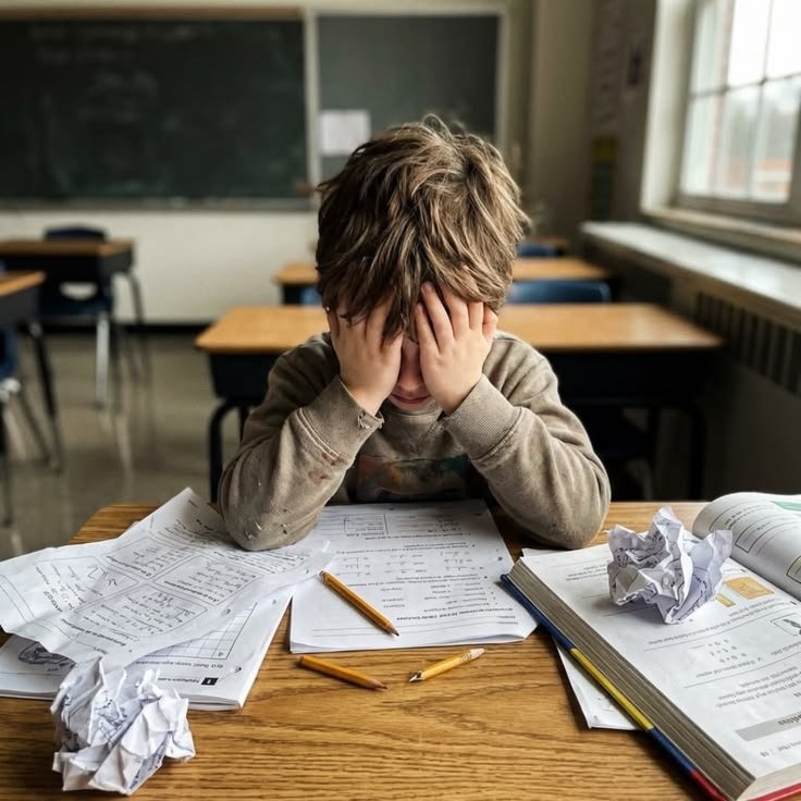 Student struggling with schoolwork