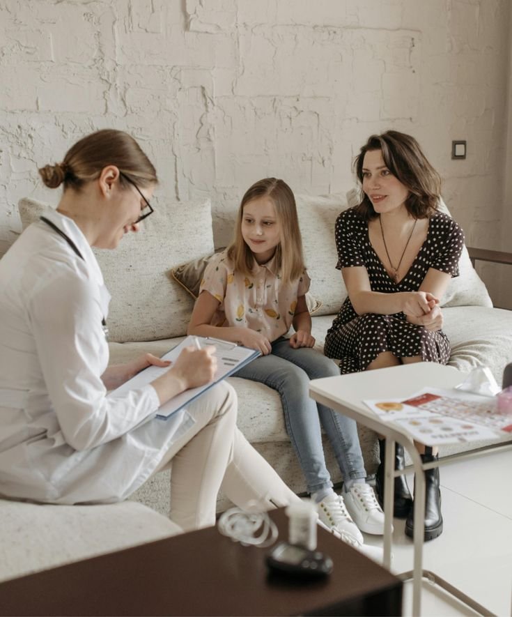 Therapy office set up for a parent session